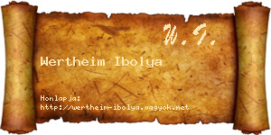 Wertheim Ibolya névjegykártya